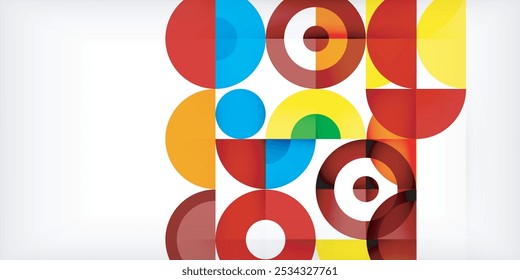 Fundo abstrato geométrico mínimo. Círculo quadrado e design triângulo. Modelo de negócios da moda techno para papel de parede, banner, fundo ou pouso
