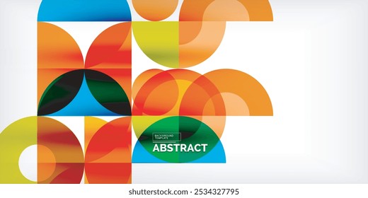 Minimal geometric abstract background. Circle square and triangle design. Trendy techno business template for wallpaper, banner, background or landing