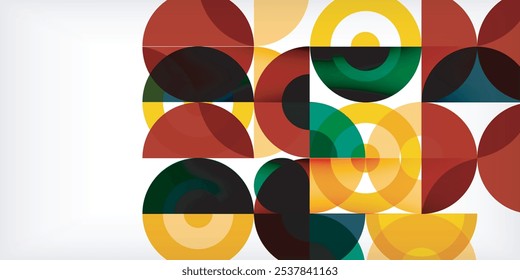 Minimal geometric abstract background. Circle square and triangle design. Trendy techno business template for wallpaper, banner, background or landing