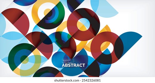 Minimal geometric abstract background. Circle square and triangle design. Trendy techno business template for wallpaper, banner, background or landing