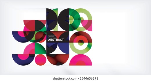 Fundo abstrato geométrico mínimo. Círculo quadrado e design triângulo. Modelo de negócios da moda techno para papel de parede, banner, fundo ou pouso