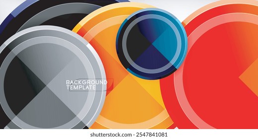 Minimal geometric abstract background. Circle triangle design