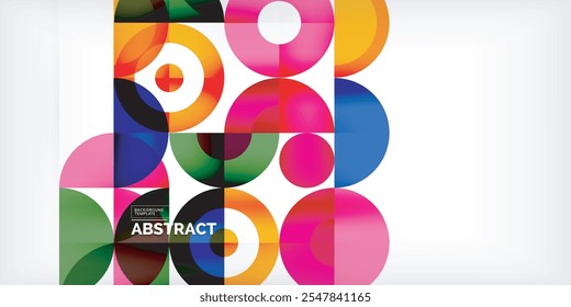 Minimal geometric abstract background. Circle square and triangle design. Trendy techno business template for wallpaper, banner, background or landing