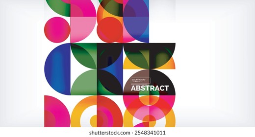 Minimal geometric abstract background. Circle square and triangle design. Trendy techno business template for wallpaper, banner, background or landing