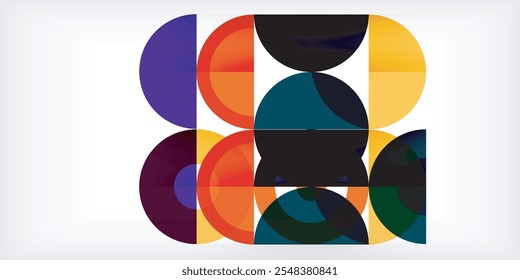 Fondo abstracto geométrico mínimo. Diseño cuadrado y triángulo de círculo. Plantilla de negocios techno de moda para Fondo de pantalla, Anuncio, fondo o aterrizaje