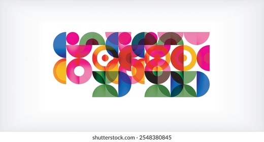 Minimal geometric abstract background. Circle square and triangle design. Trendy techno business template for wallpaper, banner, background or landing