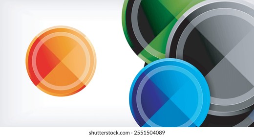 Minimal geometric abstract background. Circle triangle design