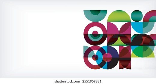 Fondo abstracto geométrico mínimo. Diseño cuadrado y triángulo de círculo. Plantilla de negocios techno de moda para Fondo de pantalla, Anuncio, fondo o aterrizaje