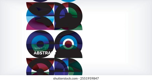 Minimal geometric abstract background. Circle square and triangle design. Trendy techno business template for wallpaper, banner, background or landing