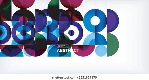 Fondo abstracto geométrico mínimo. Diseño cuadrado y triángulo de círculo. Plantilla de negocios techno de moda para Fondo de pantalla, Anuncio, fondo o aterrizaje