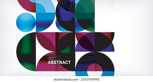 Fondo abstracto geométrico mínimo. Diseño cuadrado y triángulo de círculo. Plantilla de negocios techno de moda para Fondo de pantalla, Anuncio, fondo o aterrizaje