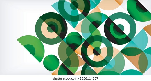 Minimal geometric abstract background. Circle square and triangle design. Trendy techno business template for wallpaper, banner, background or landing