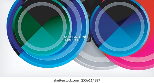 Minimal geometric abstract background. Circle triangle design