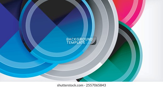 Minimal geometric abstract background. Circle triangle design