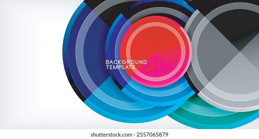 Minimal geometric abstract background. Circle triangle design