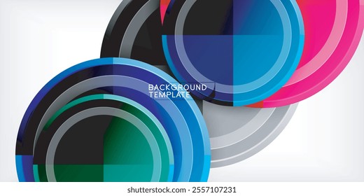 Minimal geometric abstract background. Circle triangle design