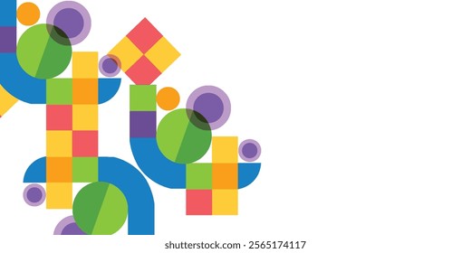 Minimal geometric abstract background. Circle, square and triangle designs.