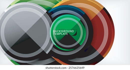 Minimal geometric abstract background. Circle triangle design