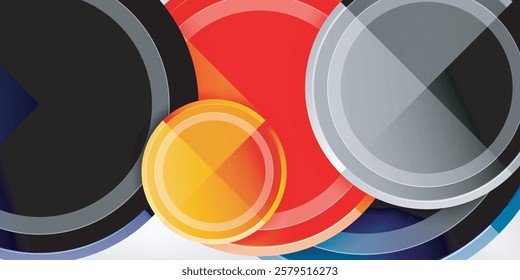 Minimal geometric abstract background. Circle triangle design