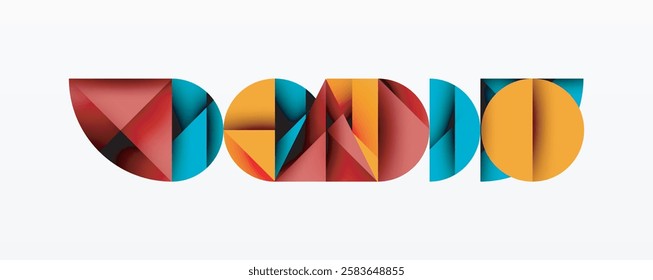 Minimal geometric abstract background. Circle square and triangle design