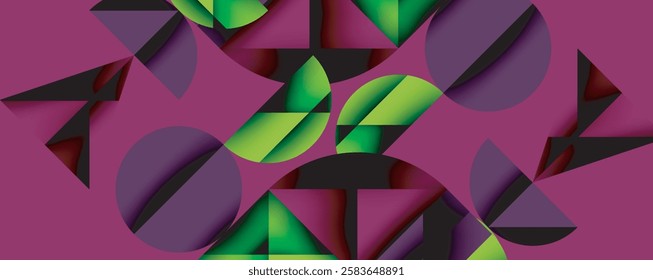 Minimal geometric abstract background. Circle square and triangle design