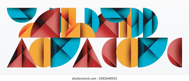 Minimal geometric abstract background. Circle square and triangle design