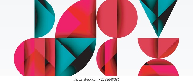 Minimal geometric abstract background. Circle square and triangle design