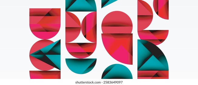Minimal geometric abstract background. Circle square and triangle design