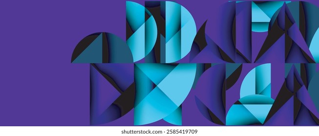 Minimal geometric abstract background. Circle square and triangle design