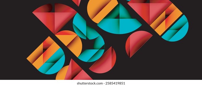 Minimal geometric abstract background. Circle square and triangle design