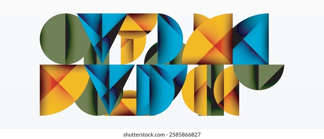 Minimal geometric abstract background. Circle square and triangle design