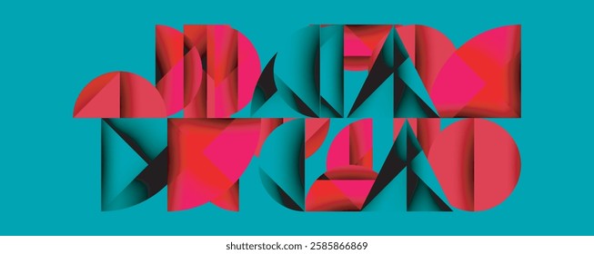 Minimal geometric abstract background. Circle square and triangle design