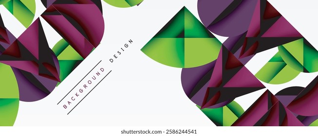 Minimal geometric abstract background. Circle square and triangle design