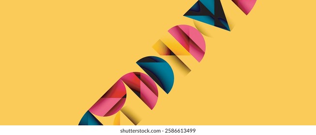 Minimal geometric abstract background. Circle square and triangle design