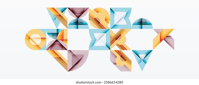 Minimal geometric abstract background. Circle square and triangle design