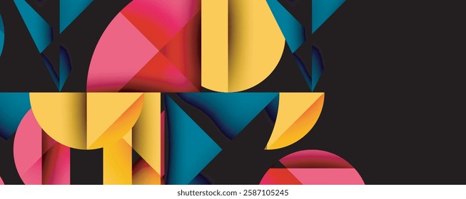 Minimal geometric abstract background. Circle square and triangle design