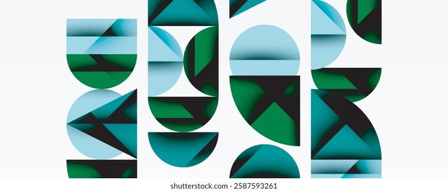 Minimal geometric abstract background. Circle square and triangle design
