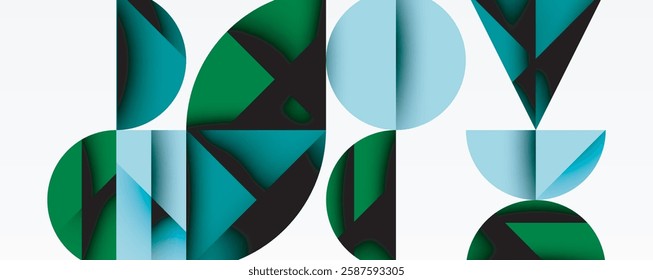 Minimal geometric abstract background. Circle square and triangle design