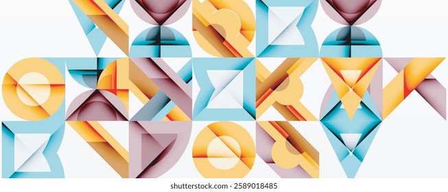 Minimal geometric abstract background. Circle square and triangle design