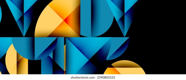 Minimal geometric abstract background. Circle square and triangle design