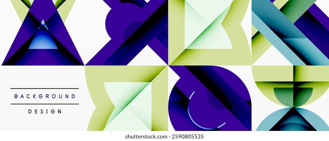 Minimal geometric abstract background. Circle square and triangle design