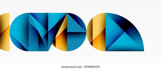 Minimal geometric abstract background. Circle square and triangle design