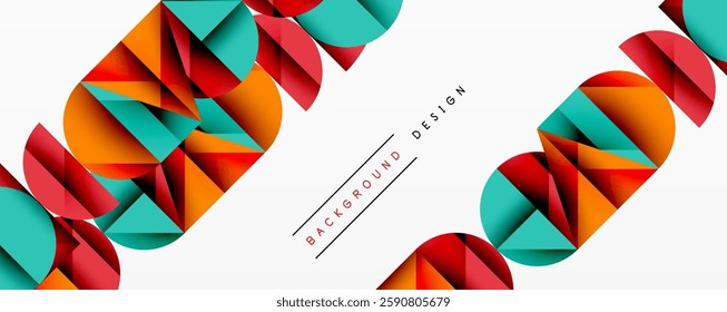 Minimal geometric abstract background. Circle square and triangle design