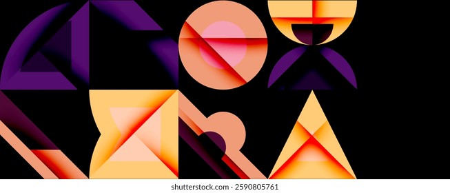 Minimal geometric abstract background. Circle square and triangle design