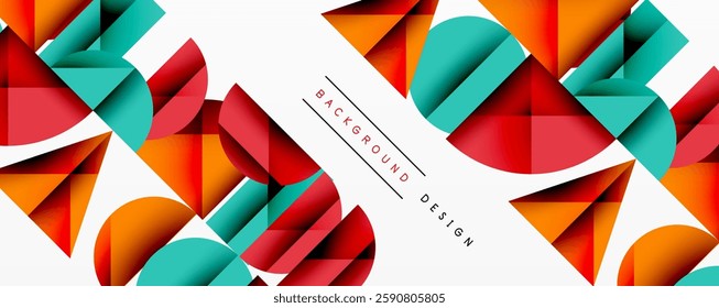 Minimal geometric abstract background. Circle square and triangle design