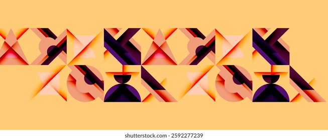 Minimal geometric abstract background. Circle square and triangle design