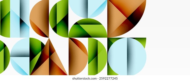 Minimal geometric abstract background. Circle square and triangle design