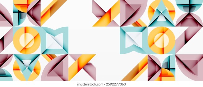 Minimal geometric abstract background. Circle square and triangle design