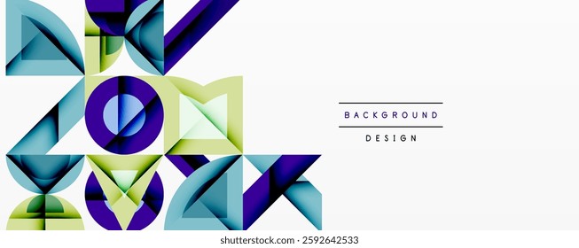 Minimal geometric abstract background. Circle square and triangle design