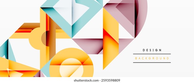 Minimal geometric abstract background. Circle square and triangle design
